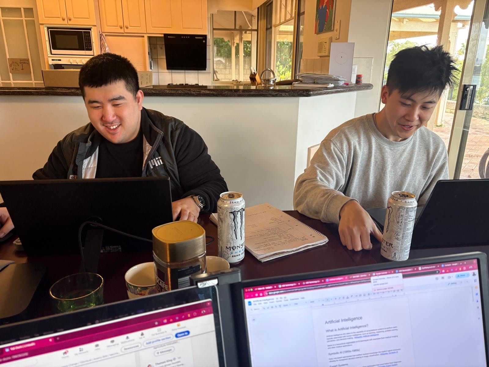 Eleven months of deep-diving looked a lot like this — Andy and Wilson, open tabs, energy drinks, and a lot of validating.